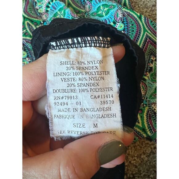 Maternity Swimsuit, Medium, black/multi color, tankini, 2 piece, pregnant - Picture 7 of 12